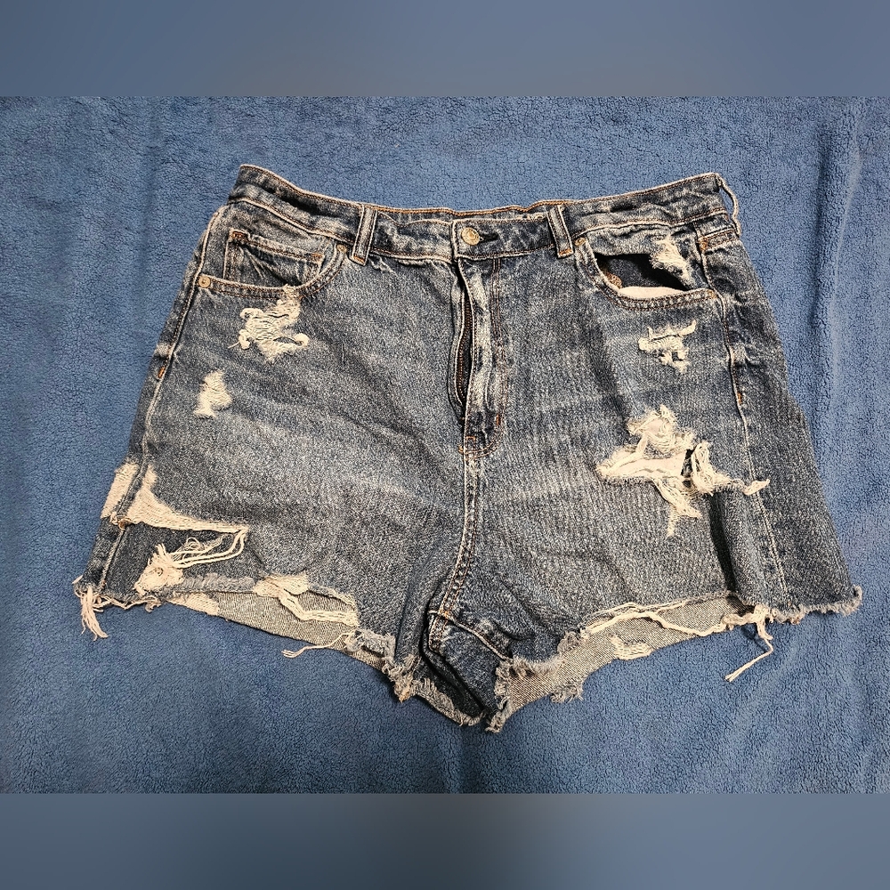 American Eagle-Distressed Mom Shorts
